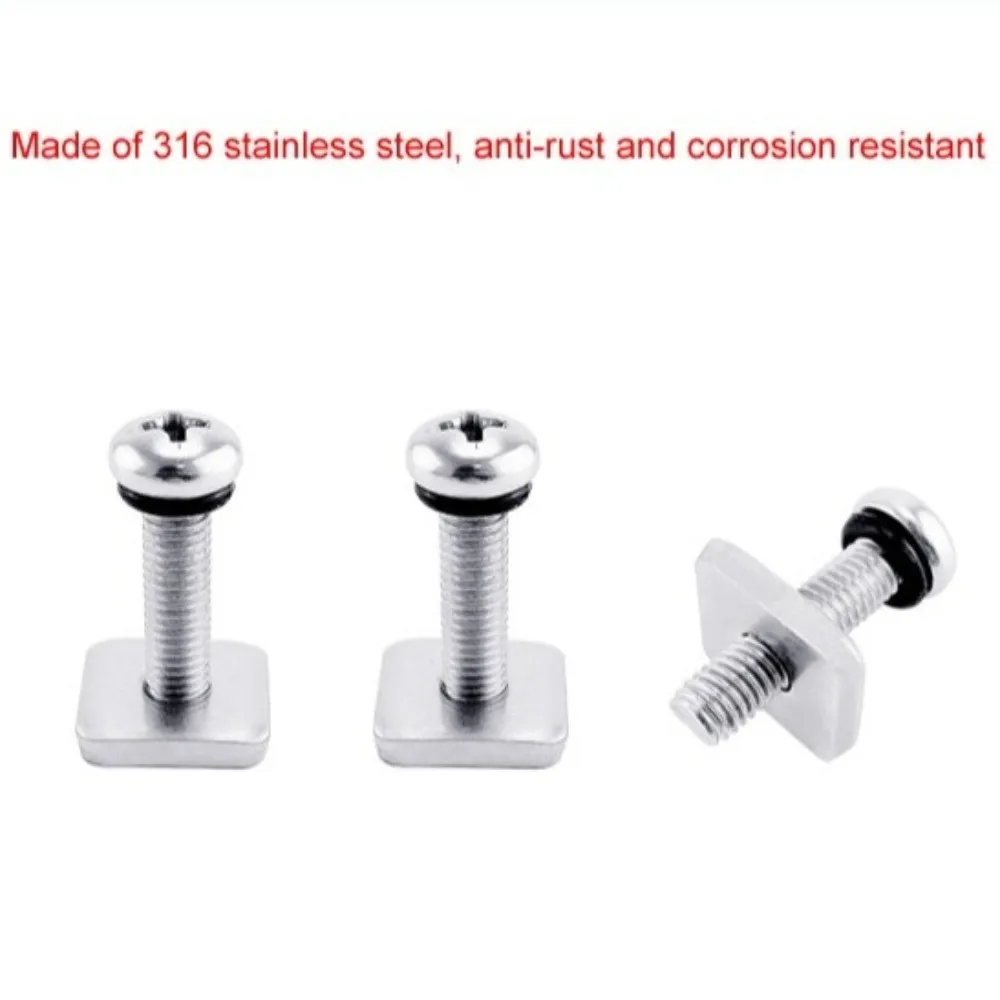 M5 Thread Size Surfboard Fin Screw Plate With O Ring Marine Grade Fin Fixing Tool Cross Head Drive Durable Fasteners