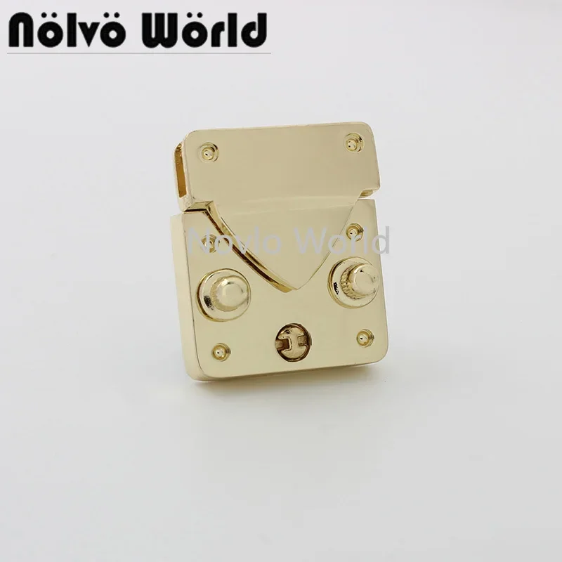 2-10pcs 4 colors 29*35mm Bag Mortise Locks Snap Purse Bag Buckles Clasps Closure With A Key