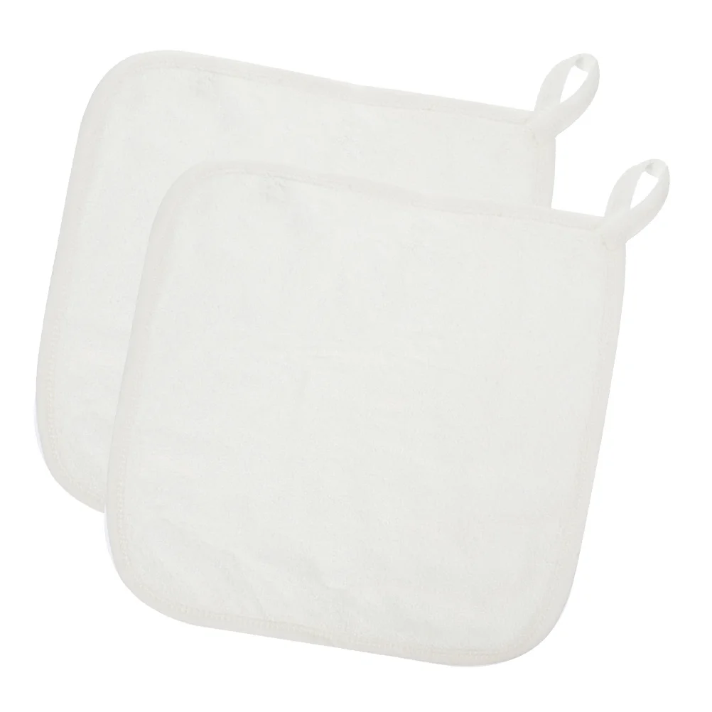 2 Pcs Baby Square Washcloths Towels Dry Hands for Bathroom Drying Bamboo Fiber Facial Cleaning Newborn Face