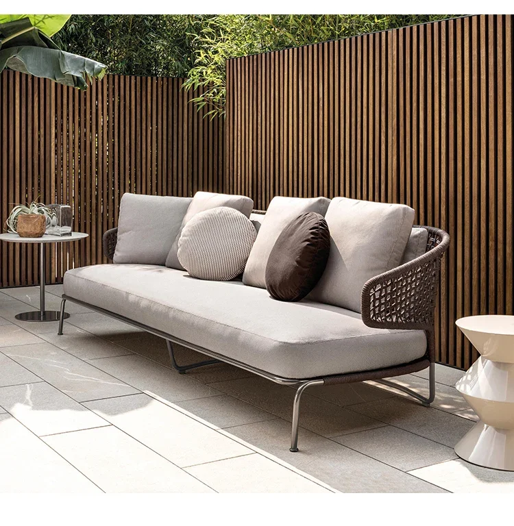 

Мебель для улицы, солнцезащитный набор стульев из алюминиевого шнура, патио, анти-УФ-металлическая веревка, стул для отдыха, садовый водонепроницаемый кофейный стул