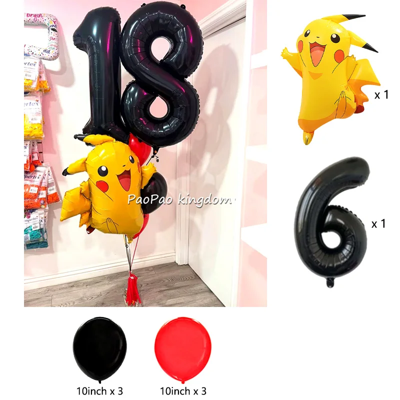 Niedliche Pikachu-Ballons Cartoon-Folienballons Geburtstagsparty-Deko-Set Kinder-Babyparty Feier-Party-Zubehör – Detail 15