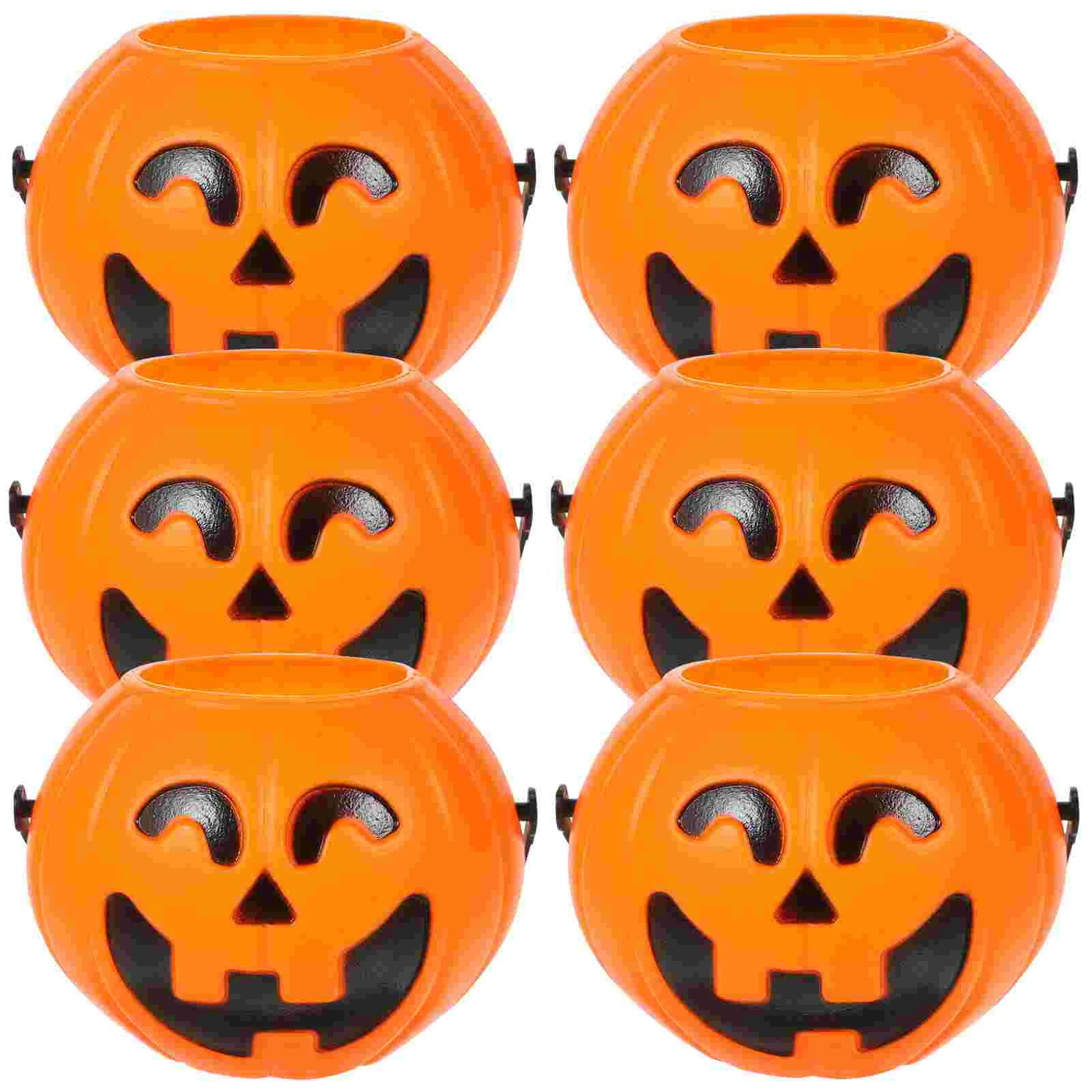 

Pumpkin Trick or Treat Pots Bucket Halloween Buckets Plastic Gift Storage Container