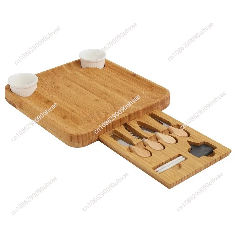 Cheese board set, Western cuisine tableware, pastries, plates, fruit snacks, plates, steak tableware, bamboo