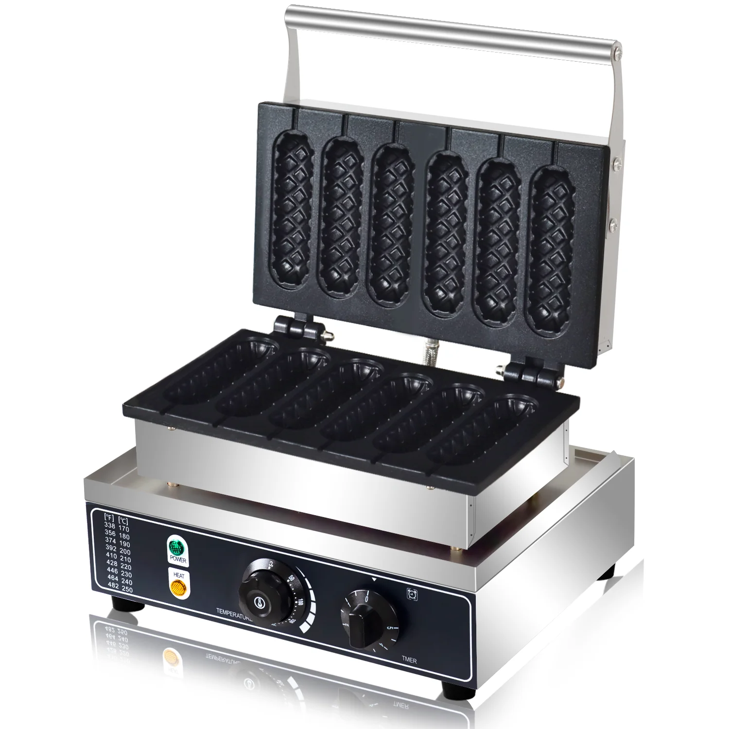 ماكينة صنع الوافل الكهربائية التجارية ماكينة هوت دوج الذرة المقرمشة ماكينة صنع الوافل غير لاصقة ماكينة سجق الكعك الفرنسية