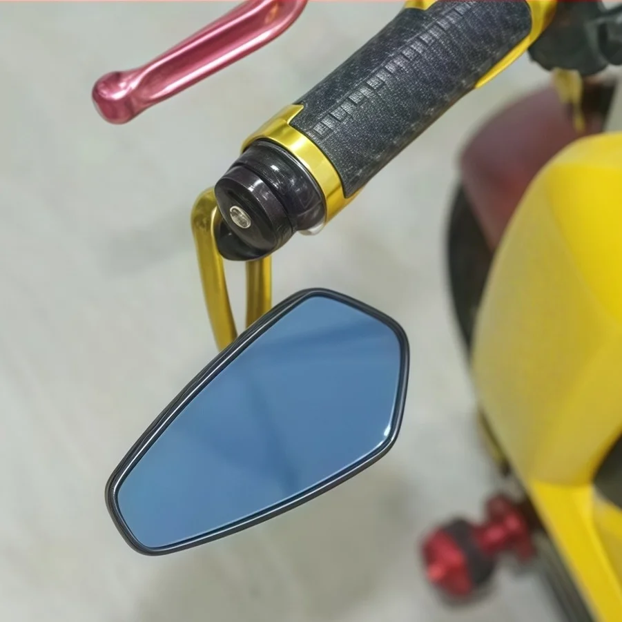1 Pair Universal Motorcycle Rearview Mirrors Carbon Fiber Pattern Handlebar Modified Inverted Road Bicycle Side Mirror For BMW