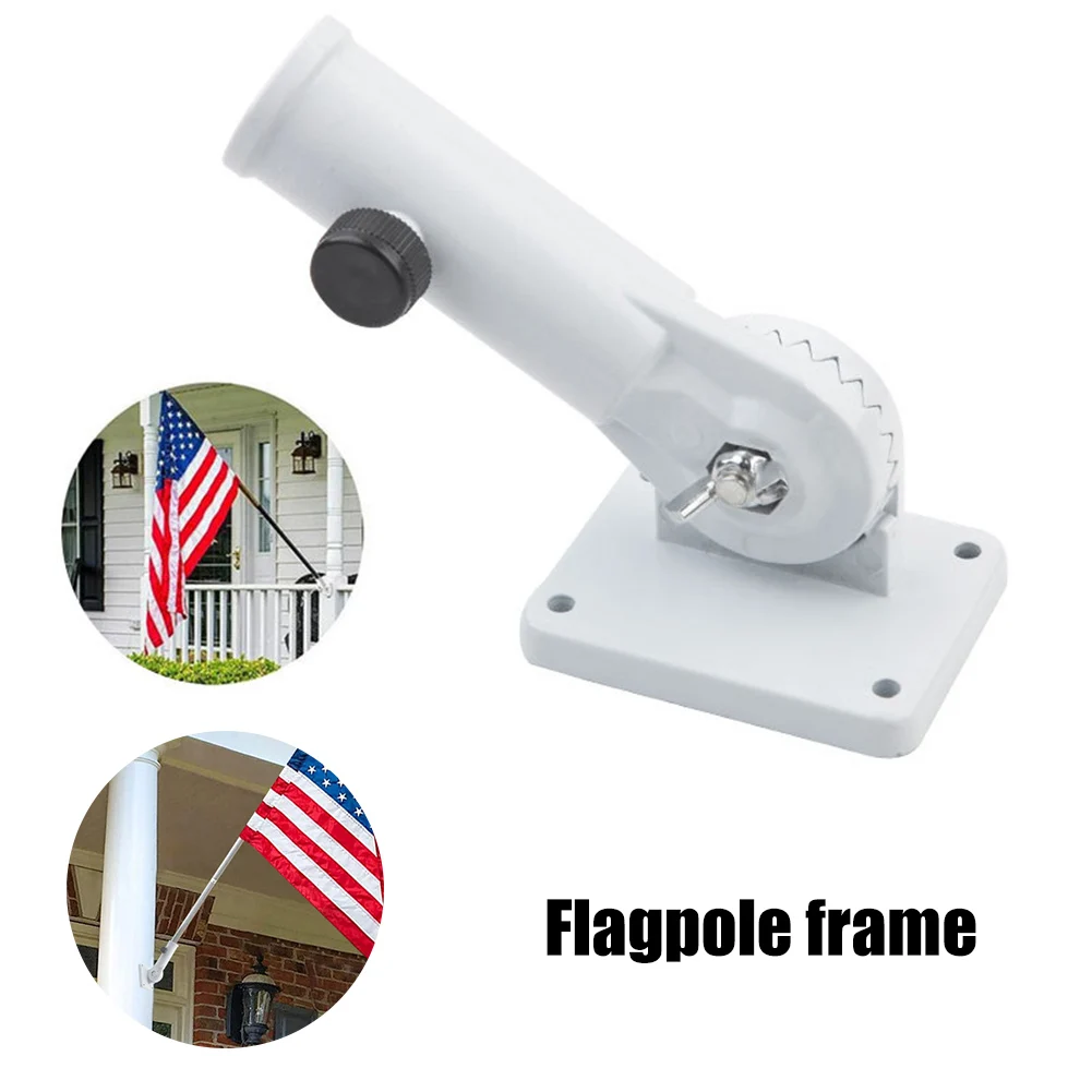 Metal Flag Pole Holder Wall Mounted Flagpole Base Advertising Bracket Stand Rack