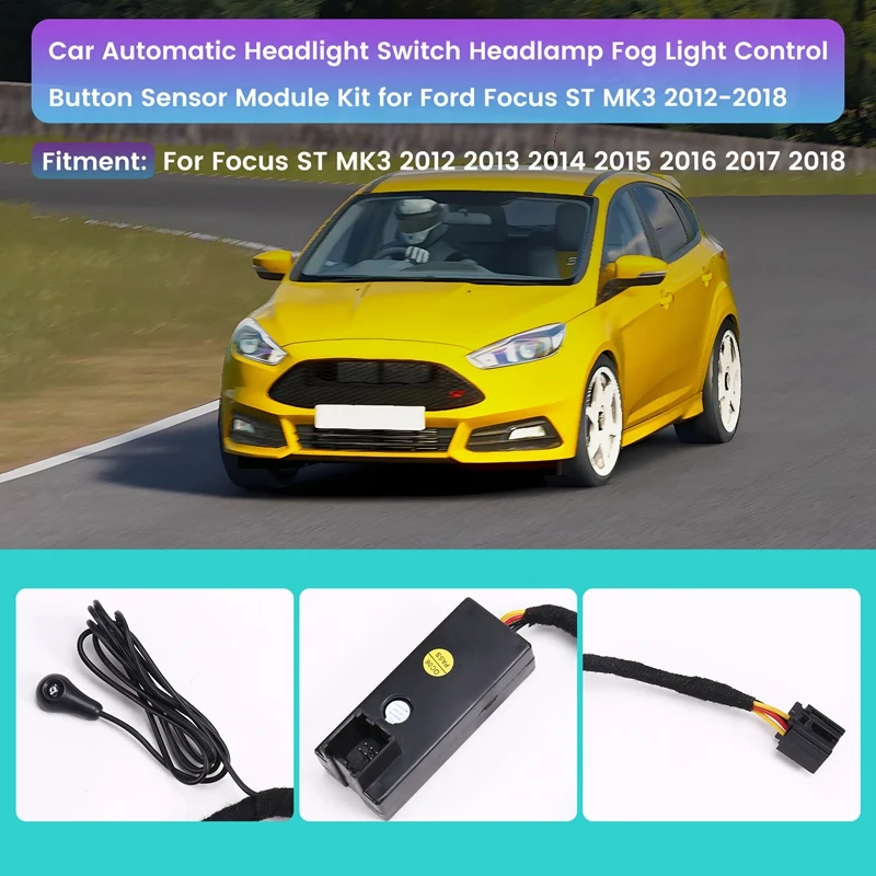 Car Automatic Headlight Switch Headlamp Fog Light Control Button Sensor Module Kit For Ford Focus ST MK3 2012-2018