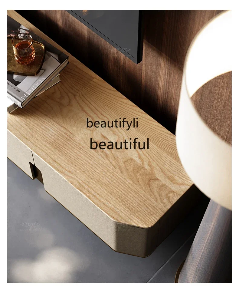 Italian Minimalist TV Cabinet Large Flat Living Room Home TV Cabinet Marble Coffee Table TV Cabinet