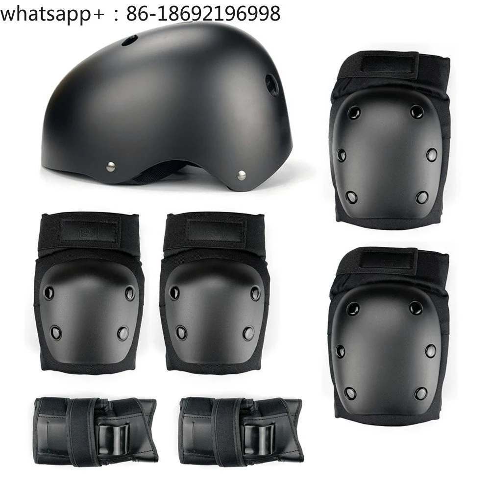 Focus on Skateboarding Protective Gear Professional Roller Skating Children Adult Knee Pads Elbow Pads Palm Pads Six-piece Set