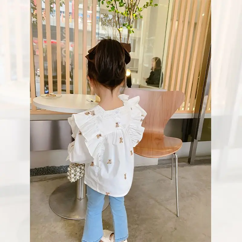 2024 new spring autumn summer Girls Kids Cartoons shirt comfortable cute baby Clothes Children Clothing