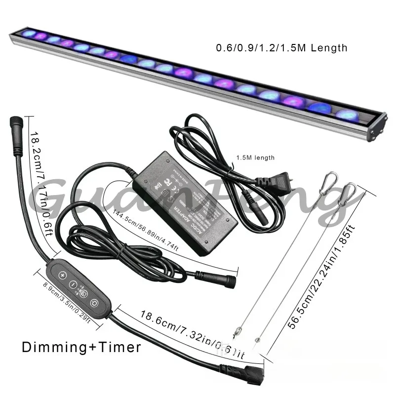 2ft 3ft 4ft 5ft Reef LED Bar Plus With Timer Deep Blue Reef Aquarium Light