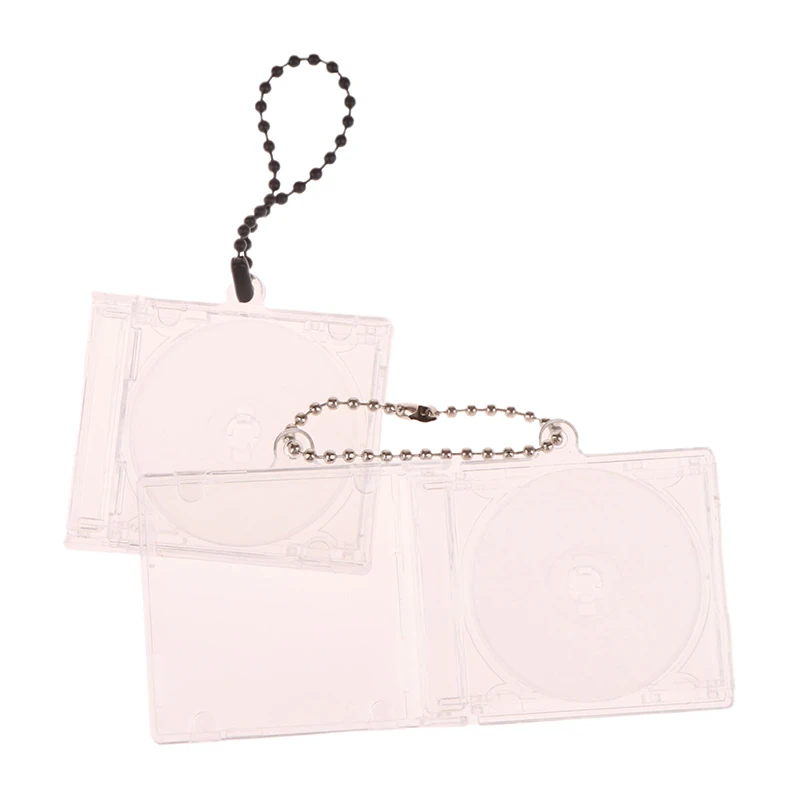 NFC Sticker Holder Mini Album Pendant Blank CD Case With Keychain For Backpack Hanging Ornament DIY Keyring Portable nfc Box