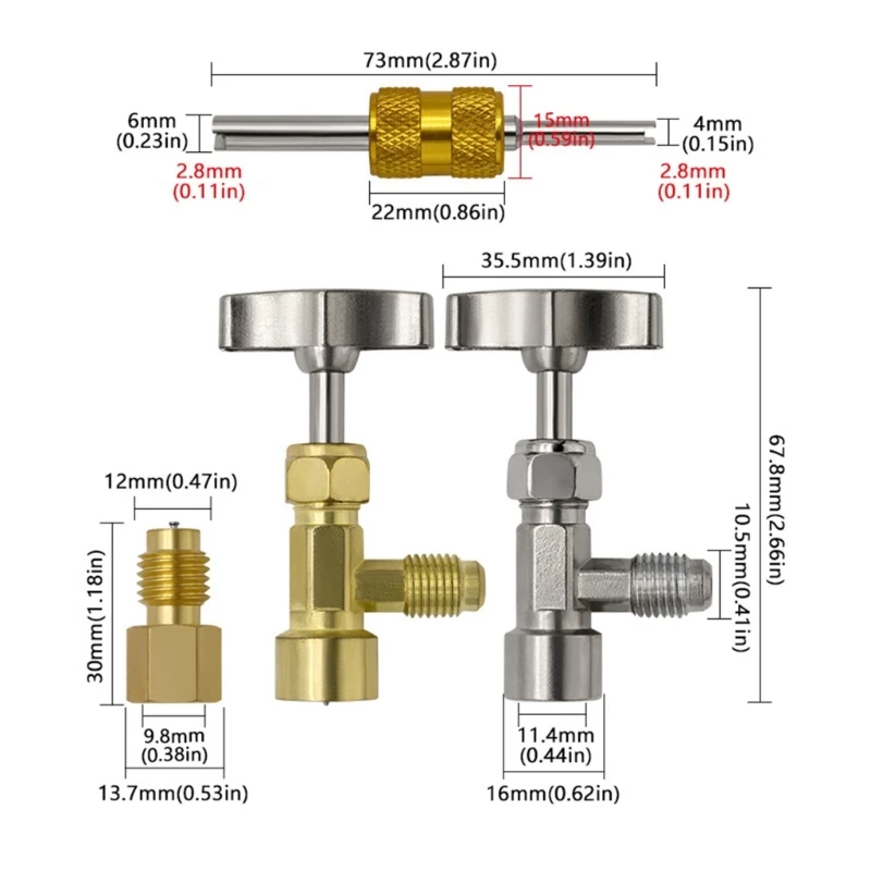 Điều Hòa Xe Ô Tô Gas Sạc Công Cụ R134A Bộ Điều Hợp Bộ Đồ Dùng Bộ Điều Hợp Dropship