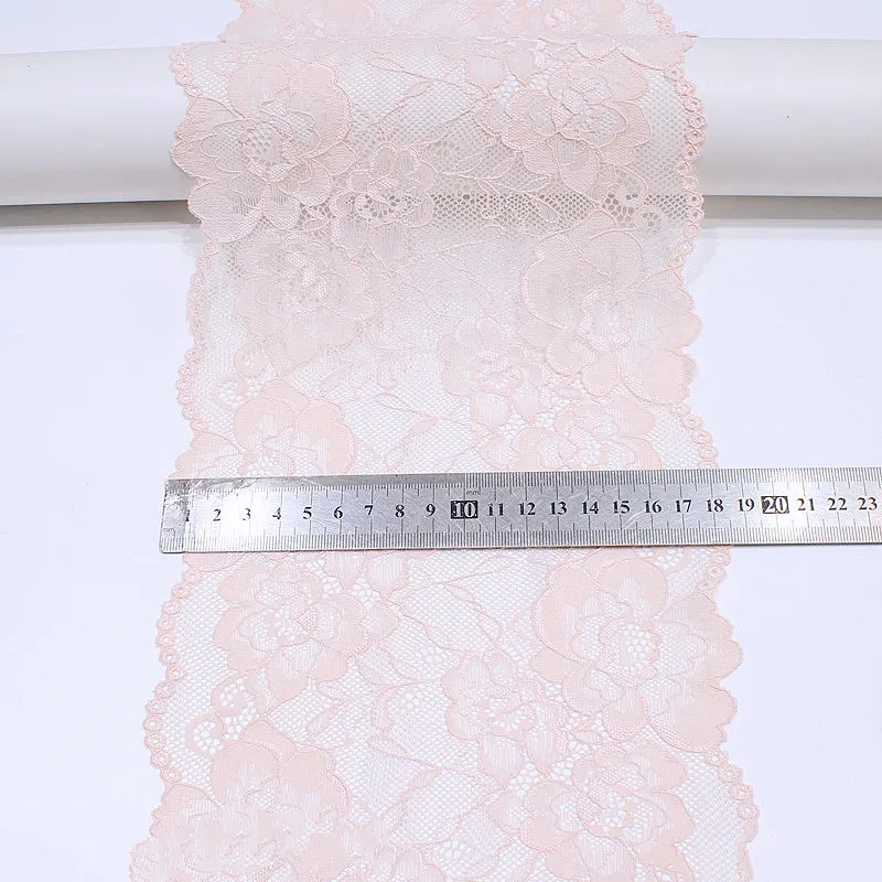 Soft Stretch Jacquard Flower Pink Tulle Lace Fabric DIY Ladies Clothes Skirt Nightgown Passion Underwear Bra Panty Decoration