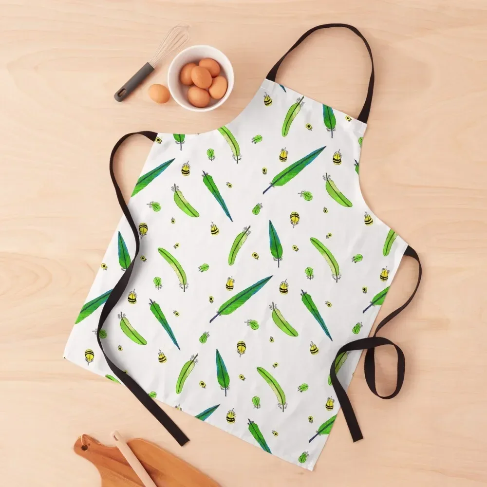 Green Budgie Feathers Apron cleanings Kitchen Utensils Kitchens Accessories useful gadgets for home Apron