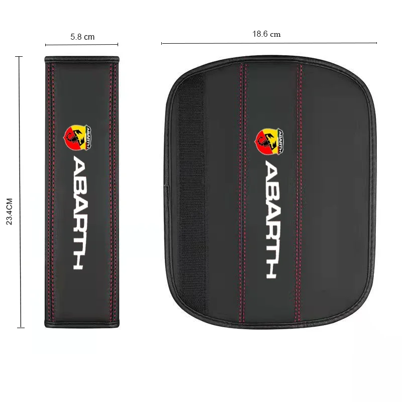 Capa Protetora do Cinto de segurança para Carro, Couro Interior, Auto Acessórios, Fiat Abarth 595 Abarth 500 Abarth 124 Spider, 1Pc