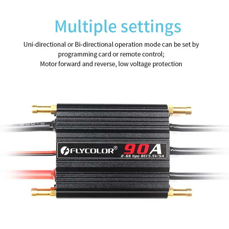 Flycolor 50A 70A 90A 120A 150A Brushless ESC Speed Controller w Progaming Card Support 2-6S Lipo BEC 5.5V/5A for RC Boat