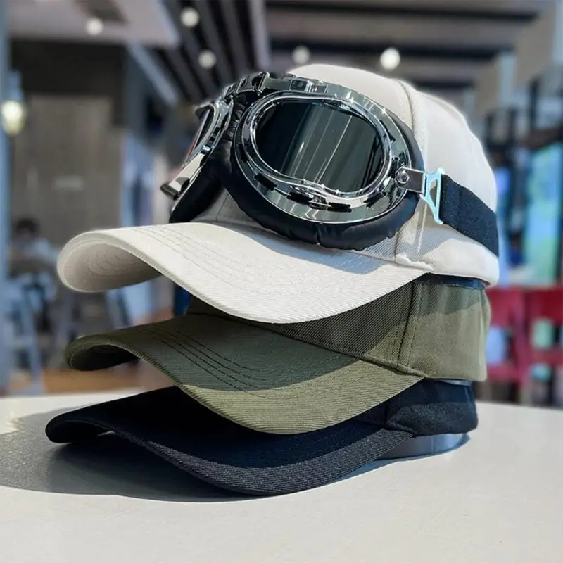 

652F Бейсболка Солнцезащитные очки Шляпы в стиле хип-хоп для защиты от солнца с изогнутым козырьком Бейсбольная кепка для пилота