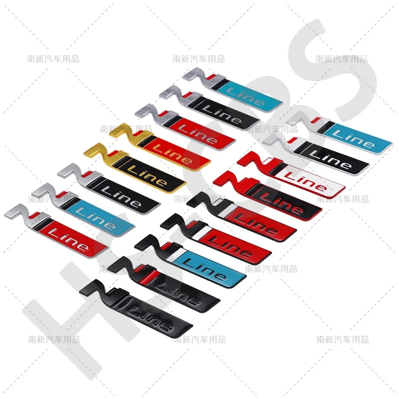 3D Metal N Line Car Logo Emblem Waterproof Rear Trunk Badge Sticker Decal Styling Accessories for Hyundai Verna  celesta Elantra