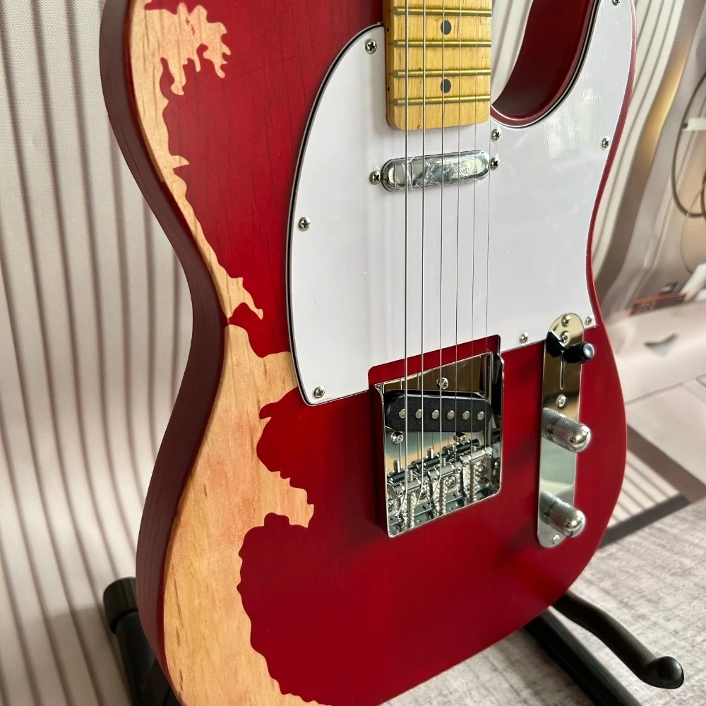Handmade 2026 Custom Store Custom-Made Guitar Red Playing Cards Paint Finish Guitar