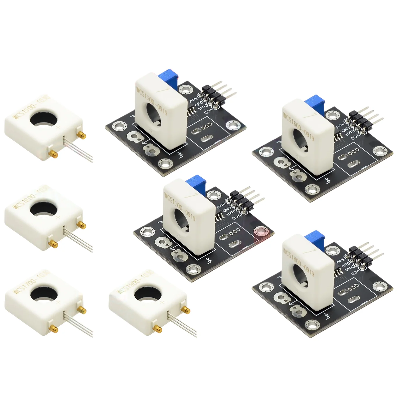WCS1700/1800/1600/1500 Hall Current Sensors with Adjustable 35A/70A Short Circuit and Overcurrent Protection