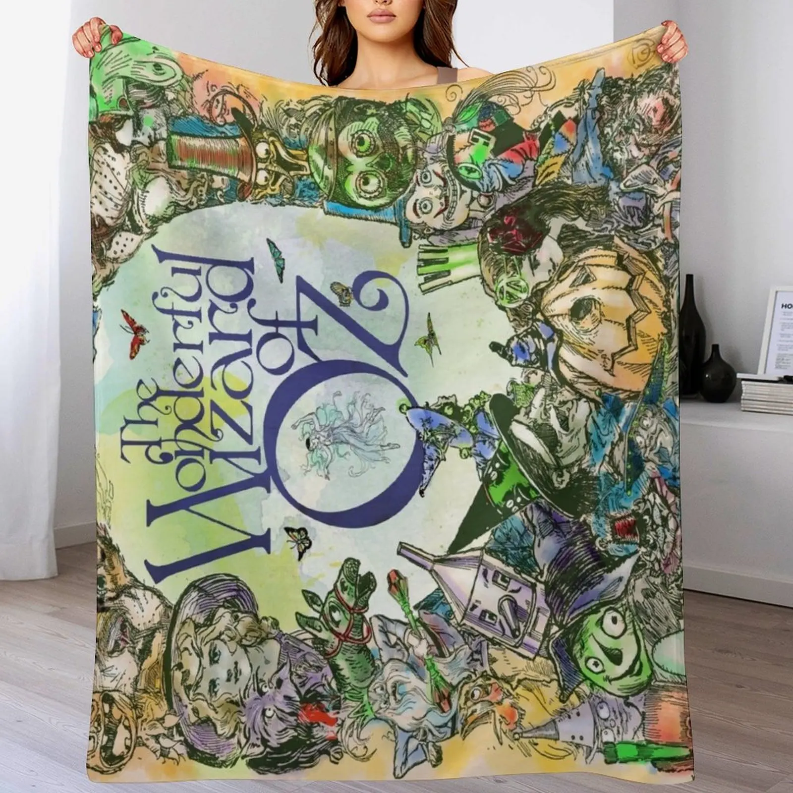 

Original Wizard of Oz Character montage Throw Blanket Winter beds Thermal funny gift Luxury Blankets