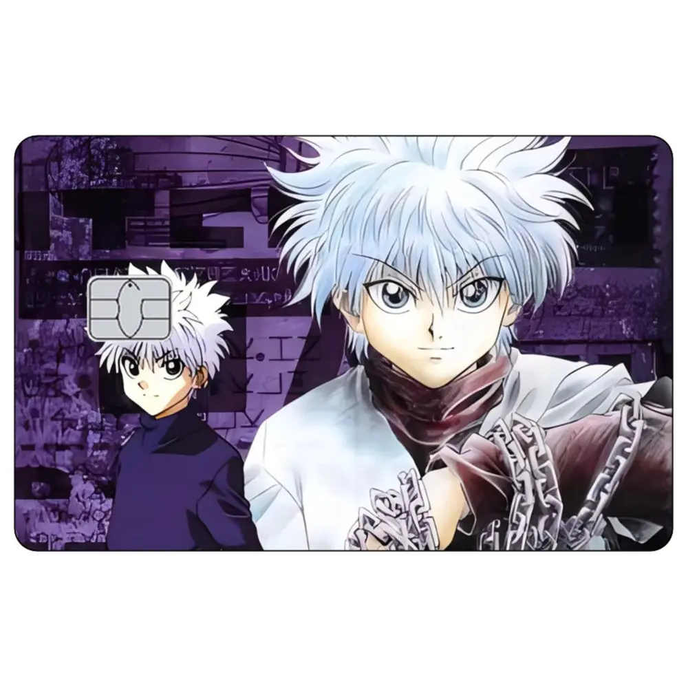Anime HUNTER Cartoon Kreditkarte Haut Aufkleber Killua Lizenz Karte Abdeckung Aufkleber Kleine Chip Vorderseite Sammeln Dekoration