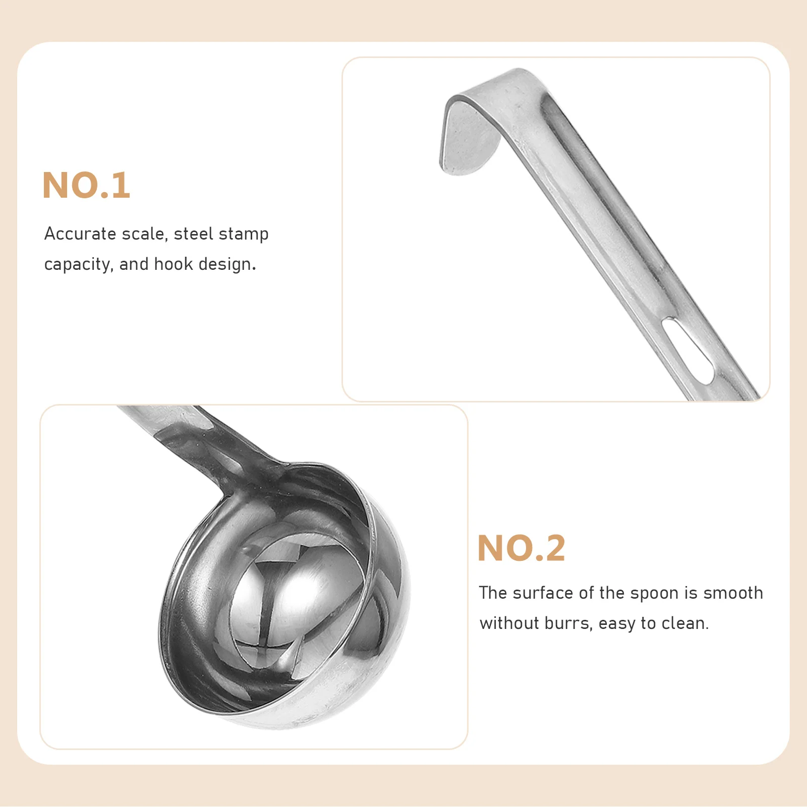 

Measuring Spoon Stainless Steel Long Handle For Cooking Baking Liquid Dry Ingredients Kitchen Tool Storage Hook Design