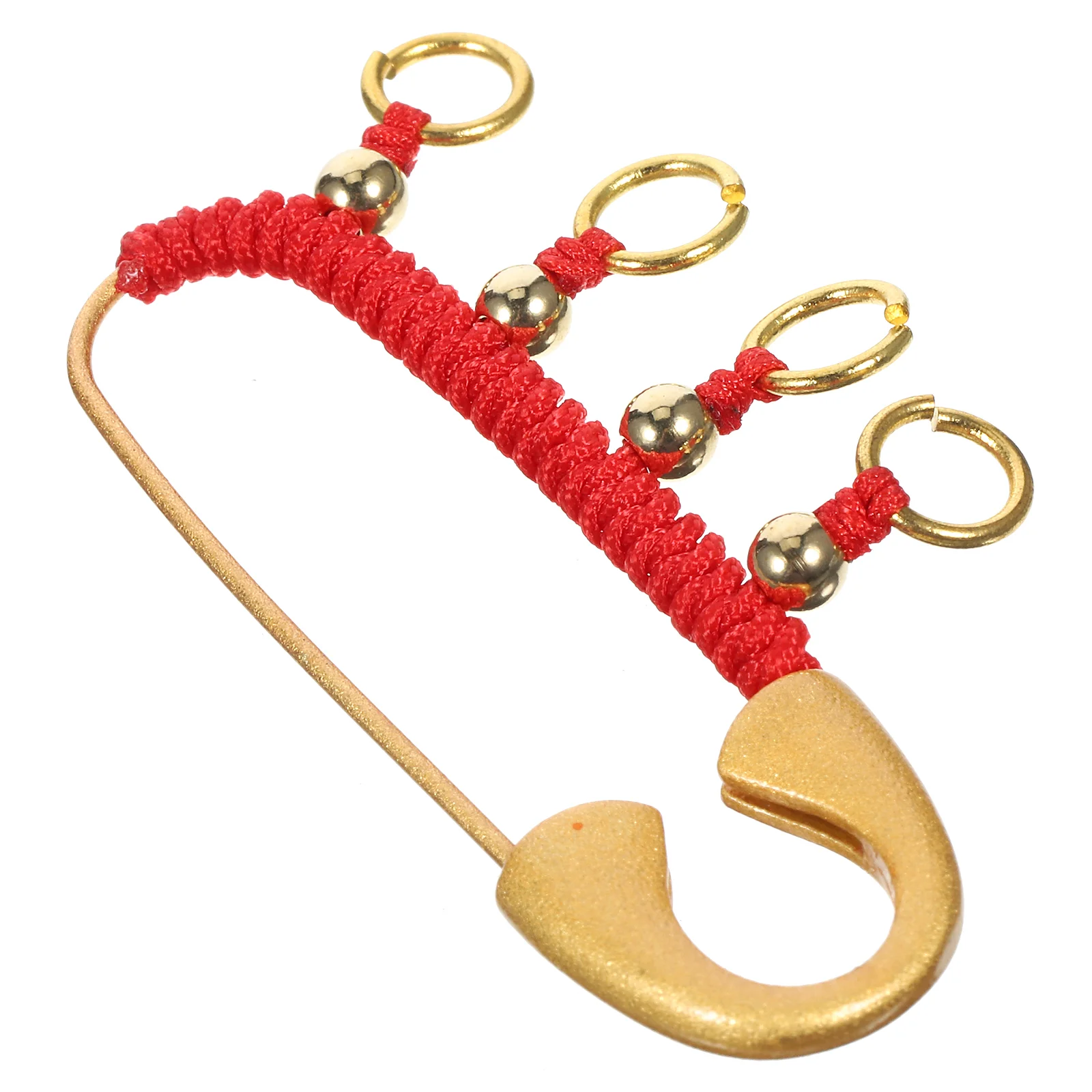 Brooch Clothes Pins Safety Scarf Brass Metal Brooches Red Rope Baby Newborn Nappy for