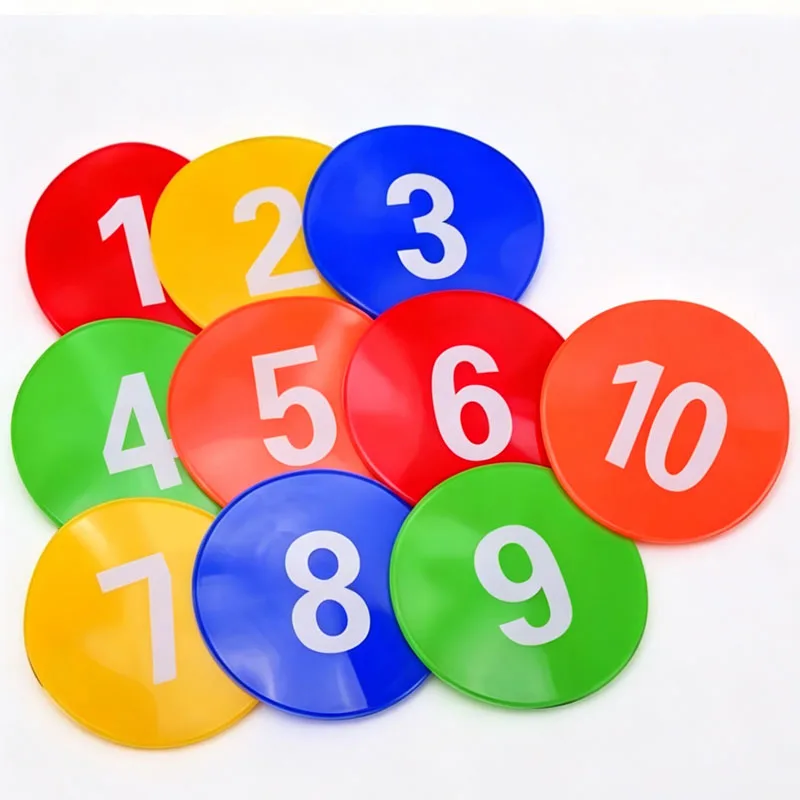 10PCS Numbered Floor Spot Markers 9Inch Basketball Football Soccer Sports Training Agility Drills Sensory Integration Toys