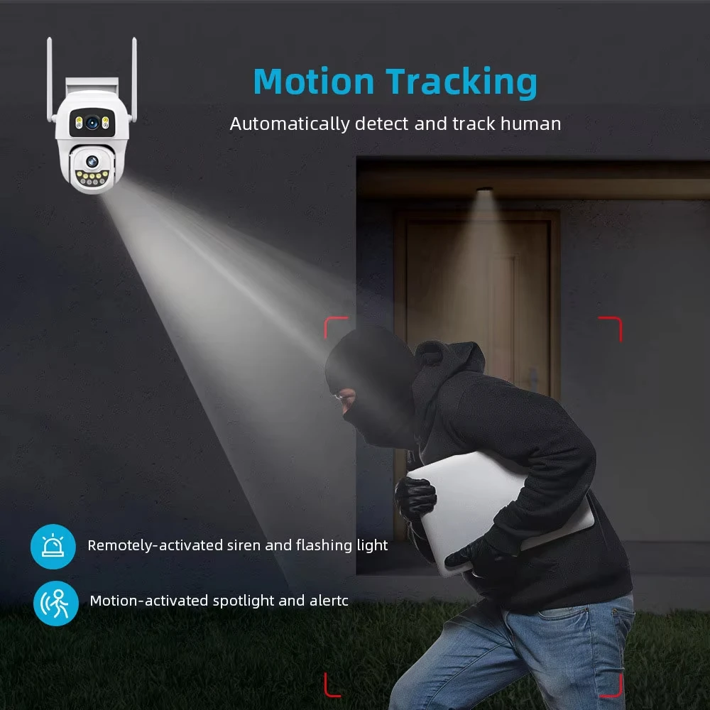 10MP 4K Wifi Camera PTZ Dual Screen Ai Human Detection Auto Tracking Outdoor Onvif CCTV Security Surveillance Camera HiEasy App