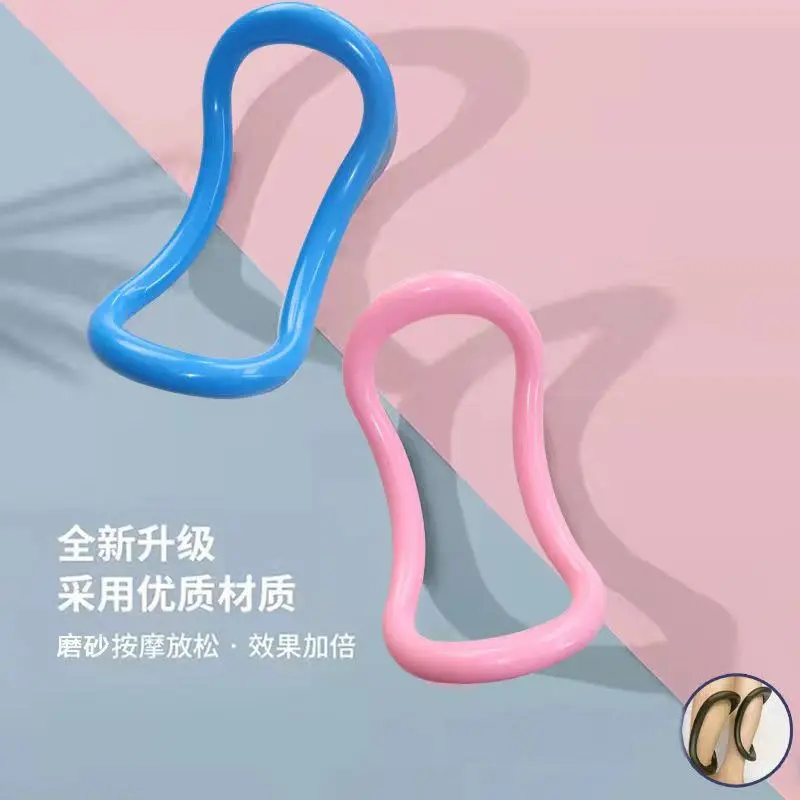 Yoga Pilates Ring, Premium Matte Massage Stretch for Back Shoulder Neck Stretching, Fitness Exercise Home Gym Training, Blue