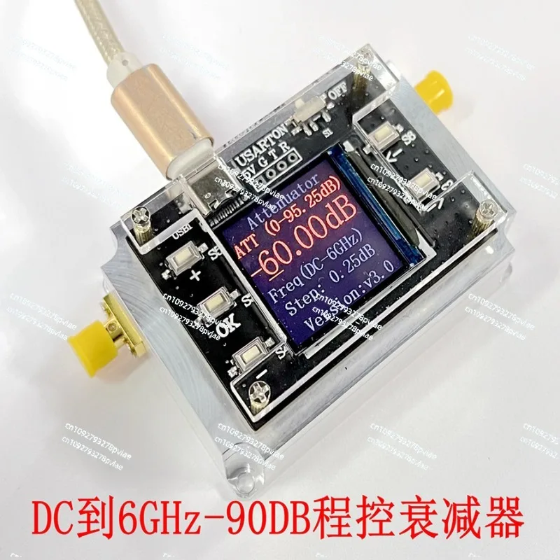 3G 6G 8G Digital Programmable Attenuator 90DB Stepped 0.25DB TFT Display CNC High Isolation