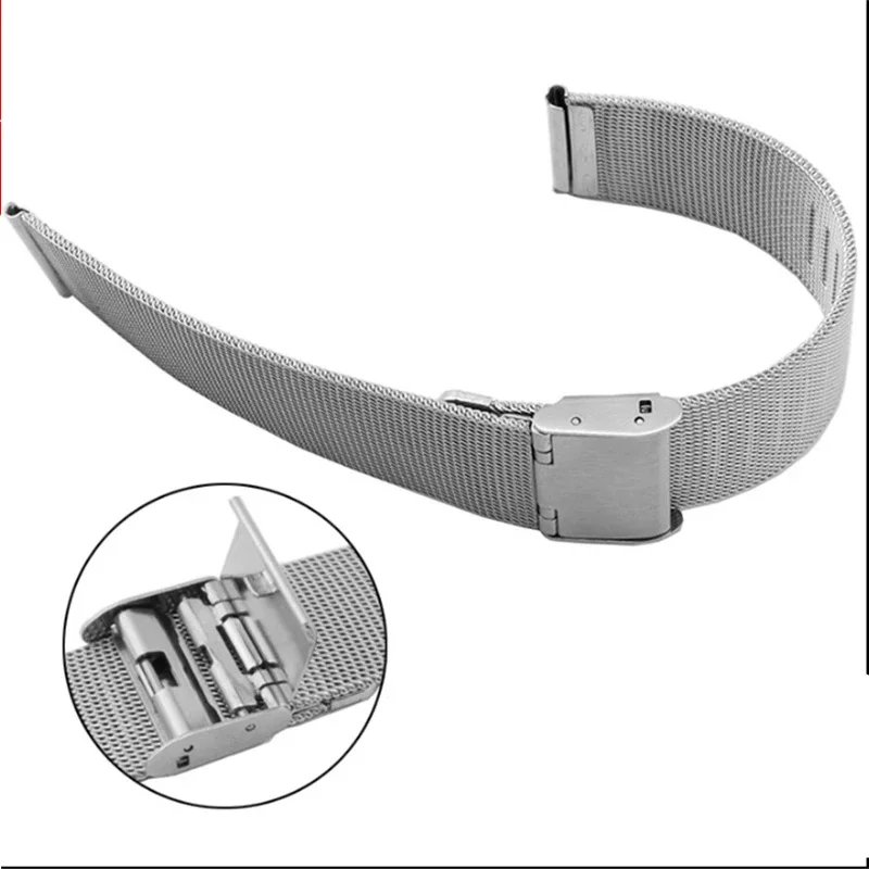 Universal Milanese Loop Strap 18mm 20mm 22mm Silber Metall Edelstahl Quick Release Ersatz Smart Watch Band Armband