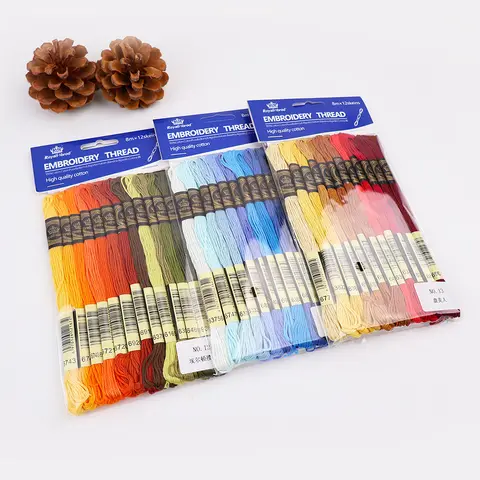 216 Colors Embroidery floss 18 group 100% cotton threads for handwork  sewing knitting cross-stitch stain embroidery