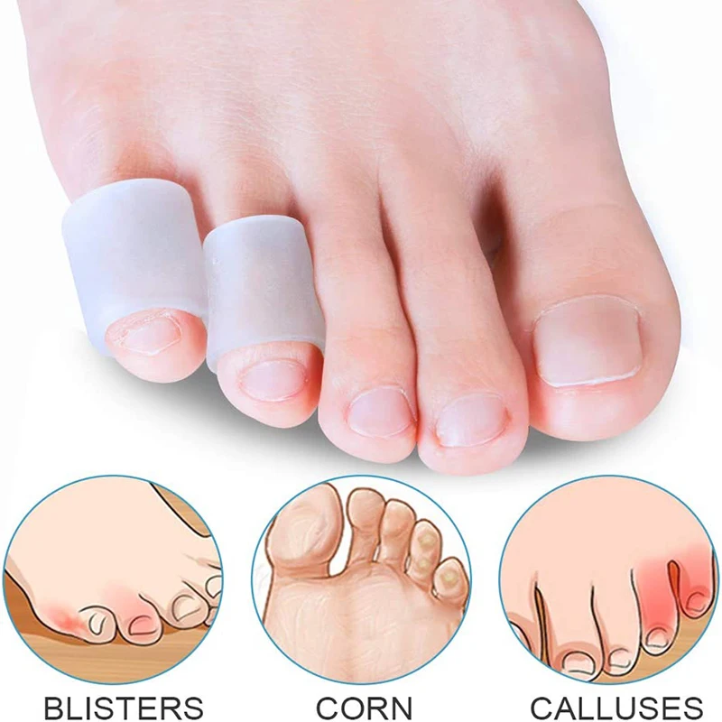 12pcs/6 pairs Silicone gel little toe tube corns blisters Corrector pinkie protector gel bunion sleeve toe Bone Brace Support