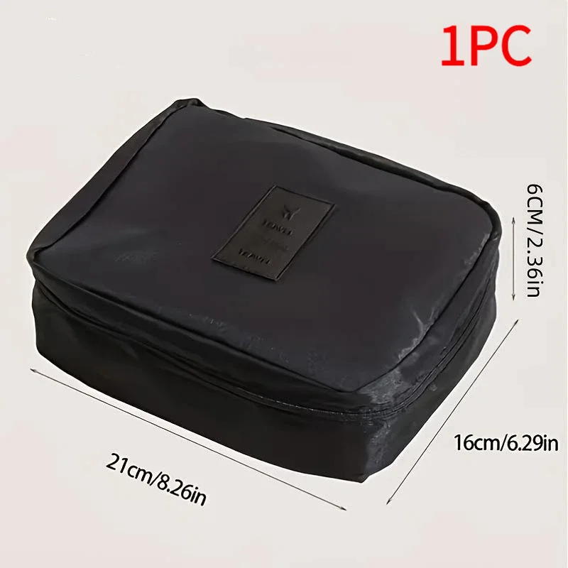 *Scratch-resistant Travel Cosmetic Bag Multi-Compartments Makeup Organizer Handheld Pouch for Hiking Trips Storage