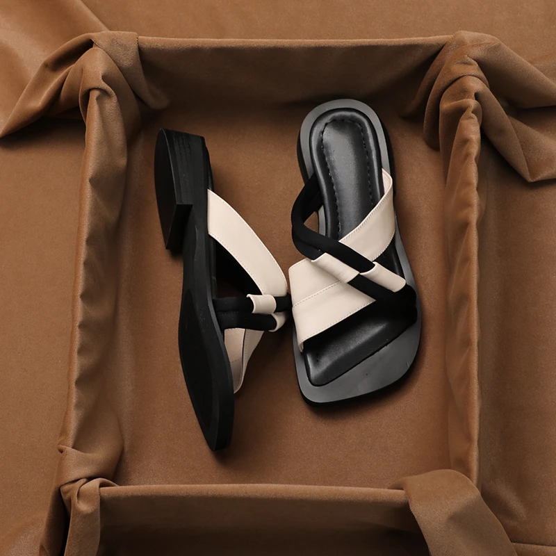 Shoes for Women 2023 Flat Shoes Sandals Women's Shoes Thick Slippers Fashion Beach Casual Women's Shoes Low Heel Slipperszapatos