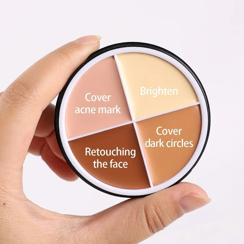 4 Colors Concealer Makeup Palette Full Coverage Dark Circle Waterproof Moisturizing Face Contour Bronzer Foundation Cosmetic