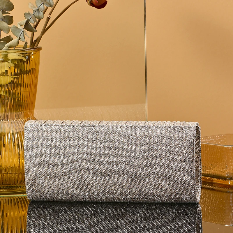 Modische Clutch-Geldbörse, Abendtasche, Umschlag-Handtasche für Braut, Hochzeit, Party, Prozess, Falten, glänzende Party-Clutch