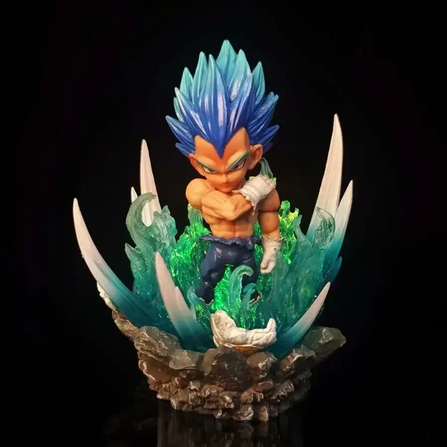 Figuras de Dragon Ball Gk, versión luminosa G5, Son Goku, Vegeta, escena brillante colorida, modelo de Anime, colección de adornos, juguete de regalo, 10cm