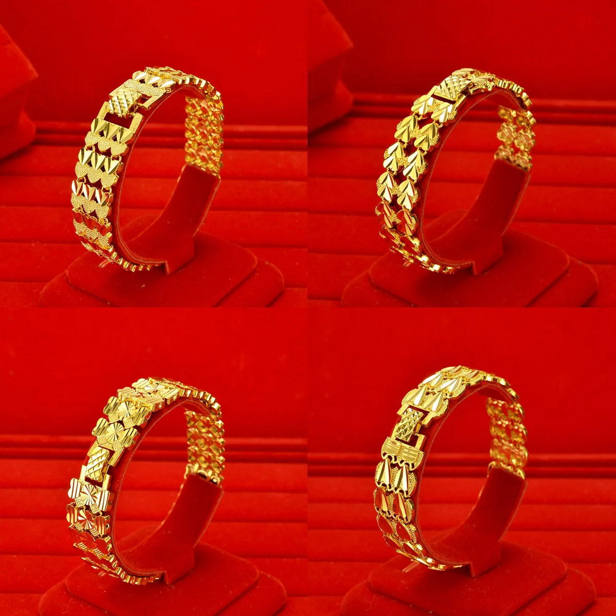 High-quality real gold ladies bracelet AU999 gold high-end atmospheric jewelry 24K pure gold watch chain jewelry