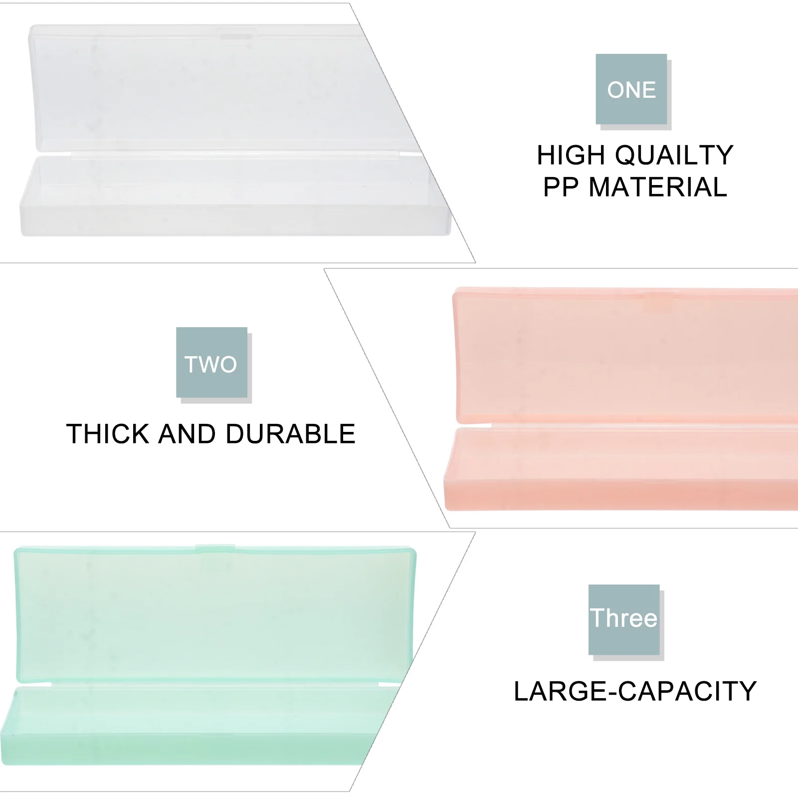 

3Pcs Plastic Pencil Holder Box Transparent Creative Pencil Case for School Office Pens Storage Container Pen Box