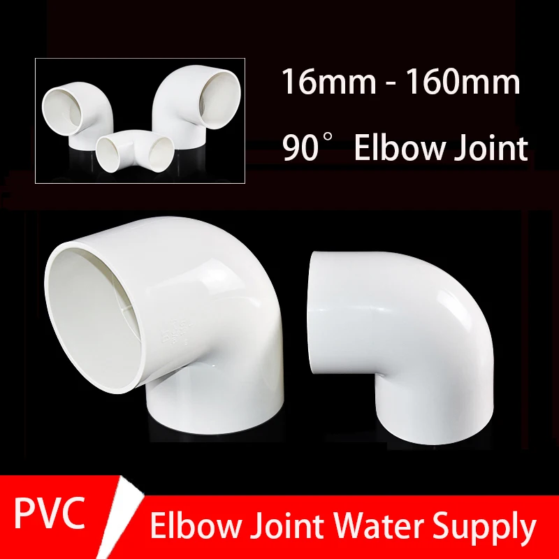 

1/2/5/10PCS 16-160mm White PVC Pipe 90 Degree Equal Elbow Connector Aquarium Fish Tank Garden Irrigation Water Supply Fittings