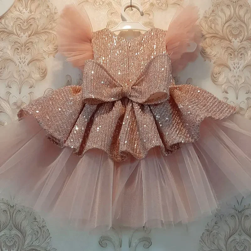 Baby Girl Tutu Party Gown Flower Girls Dresses for Wedding  2 4 5 10 Years Birthday Kids Clothes Princess Tulle Children Costume