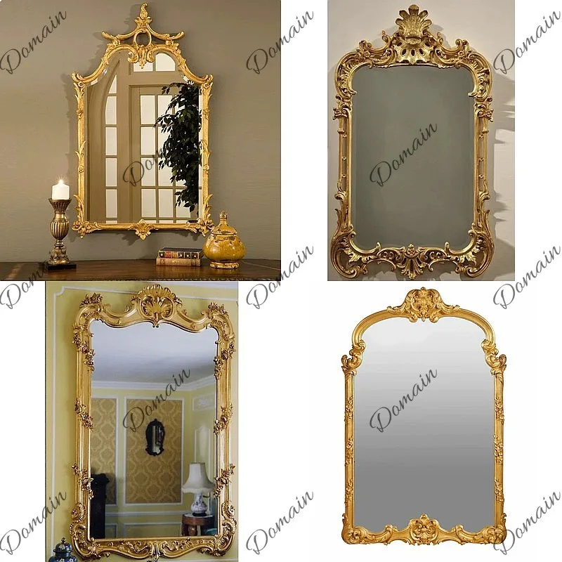 American Classic Carved Wall Hanging Luxury Bathroom Mirror Entryway Fireplace Decorative Mirror