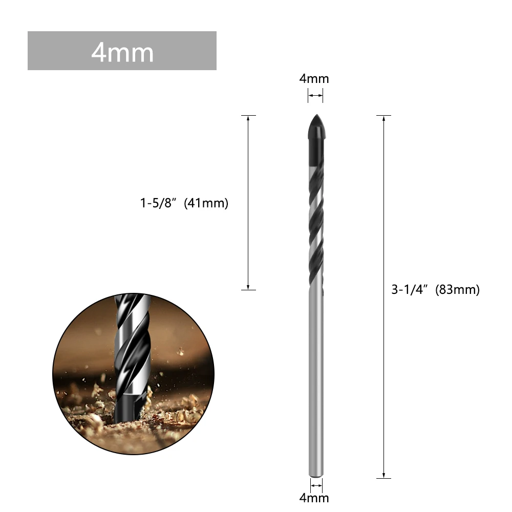 LAVIE 1PC Multifunktionale Glas Bit Twist Spaten Bohrer Dreieck Bits für Keramik Fliesen Beton Glas Marmor 3mm bis 16mm DB02054 – Detail 3