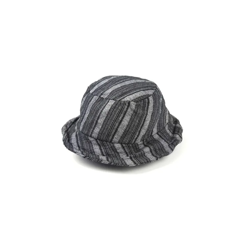 Striped Linen Cotton Short Brim Casual Men's and Women's Hats Bucket Hat