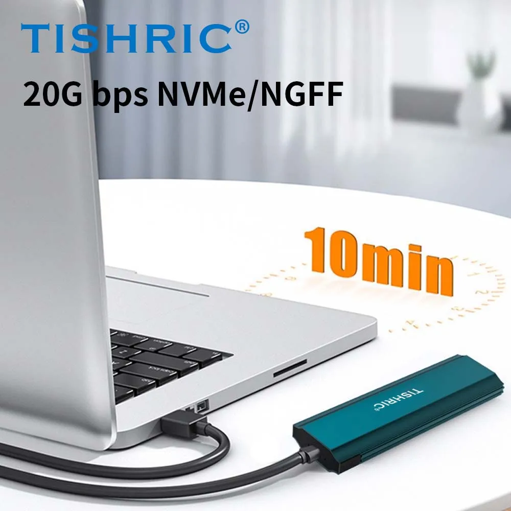 

TISHRIC M.2 NVMe/NGFF SSD External Enclosure-USB-C 20Gbps, Dual Protocol (SATA & NVMe), Tool-Free Design for PS5/PC/Laptop,