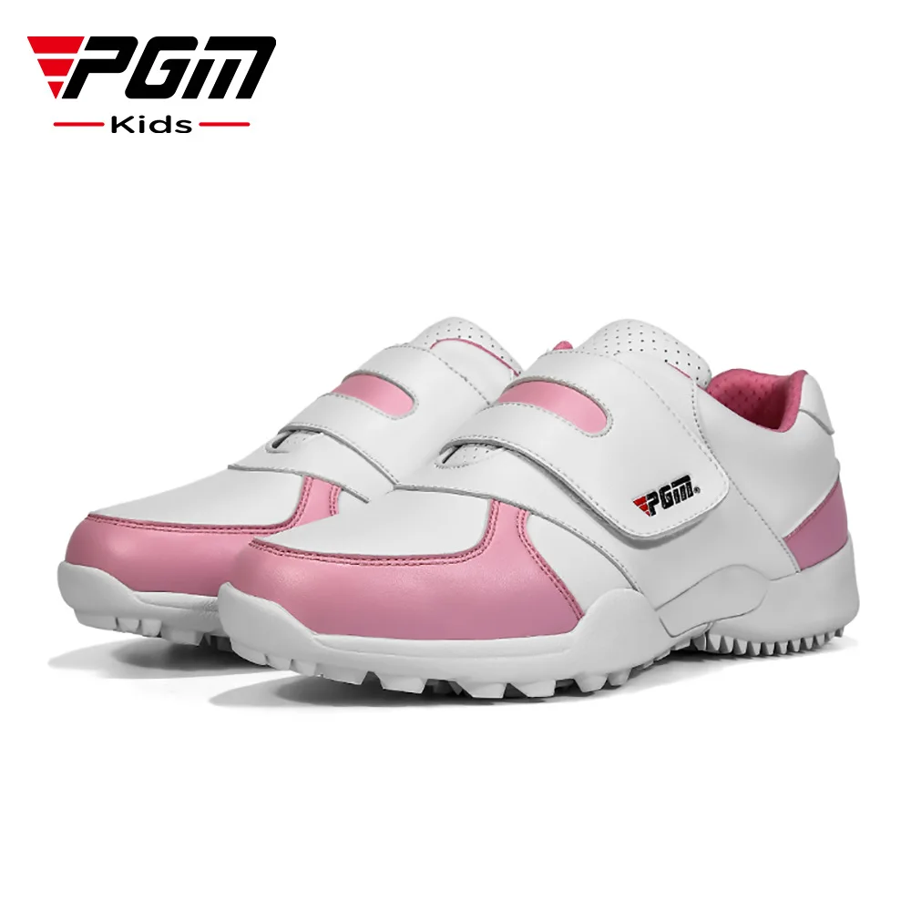 PGM Kids Golf Shoes Non Slip Rubber Sole Breathable Ultra Fiber Leather Multi Colors for Boys Girls